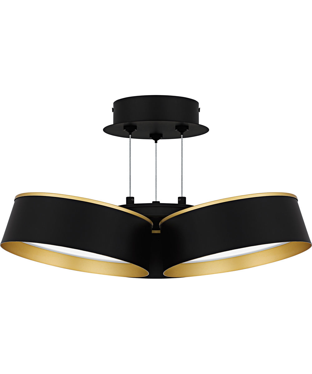 Byrnes Large Semi Flush Mount Matte Black