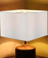 12"x12"x8"  Heartland Rounded Corner Premiere Hardback Square Drum Lampshade, White Linen Fabric