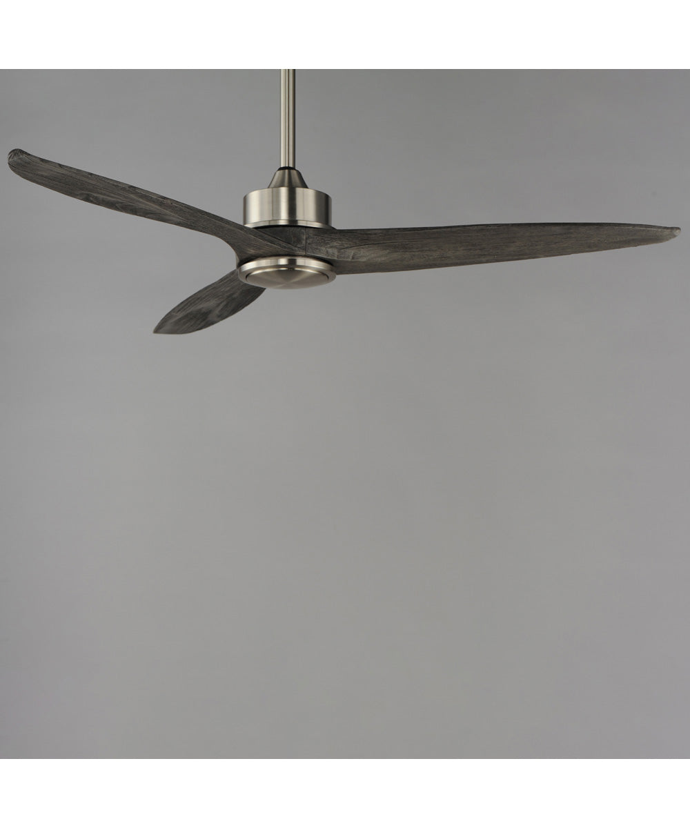 Woodwind 52 inch Solid Wood Blade Fan w LED Light Kit Satin Nickel