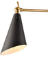 Luca 38'' Wide 3-Light Chandelier - Natural Brass/Black