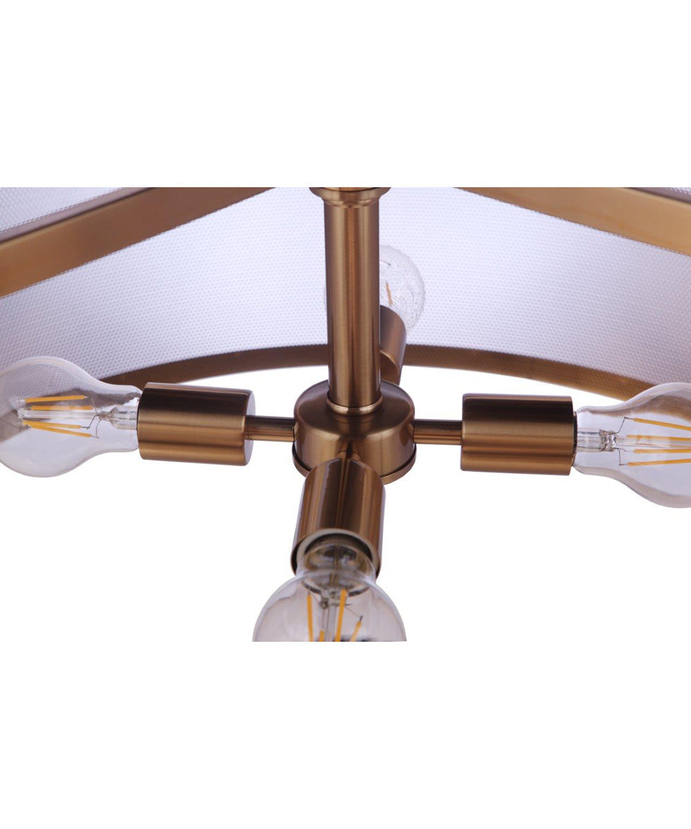 Mesh 4-Light Lighting Satin Brass