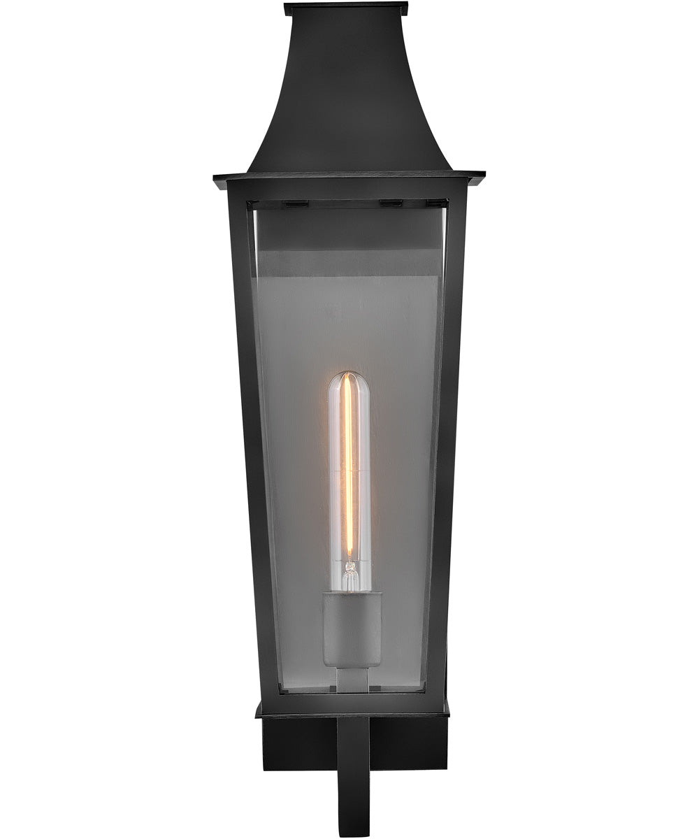 Georgetown 1-Light Large Wall Mount Lantern in Black