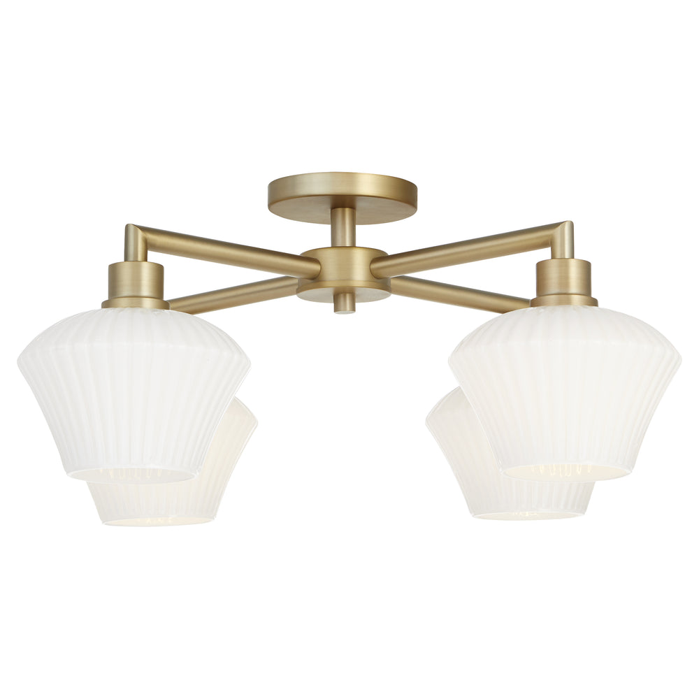 Cassini 4-light Ceiling Flush Mount Aged Brass