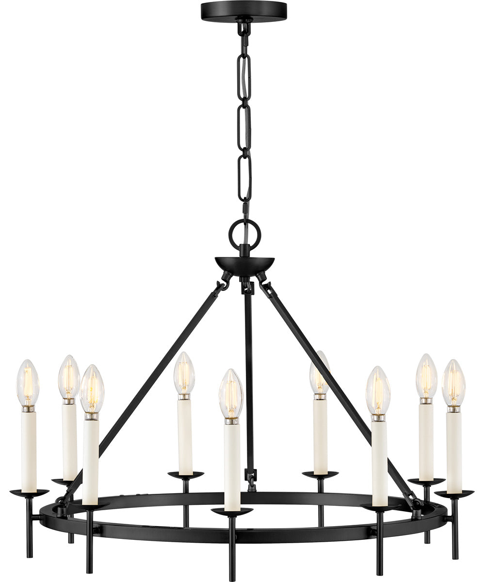 Copley 9-Light Medium Ring Chandelier in Black