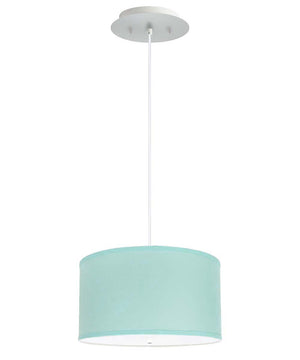 14" W 2 Light Pendant Island Paradise Blue Shade with Diffuser, White Cord