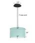 18" W 2 Light Pendant Island Paradise Blue Shade with Diffuser, Black Cord