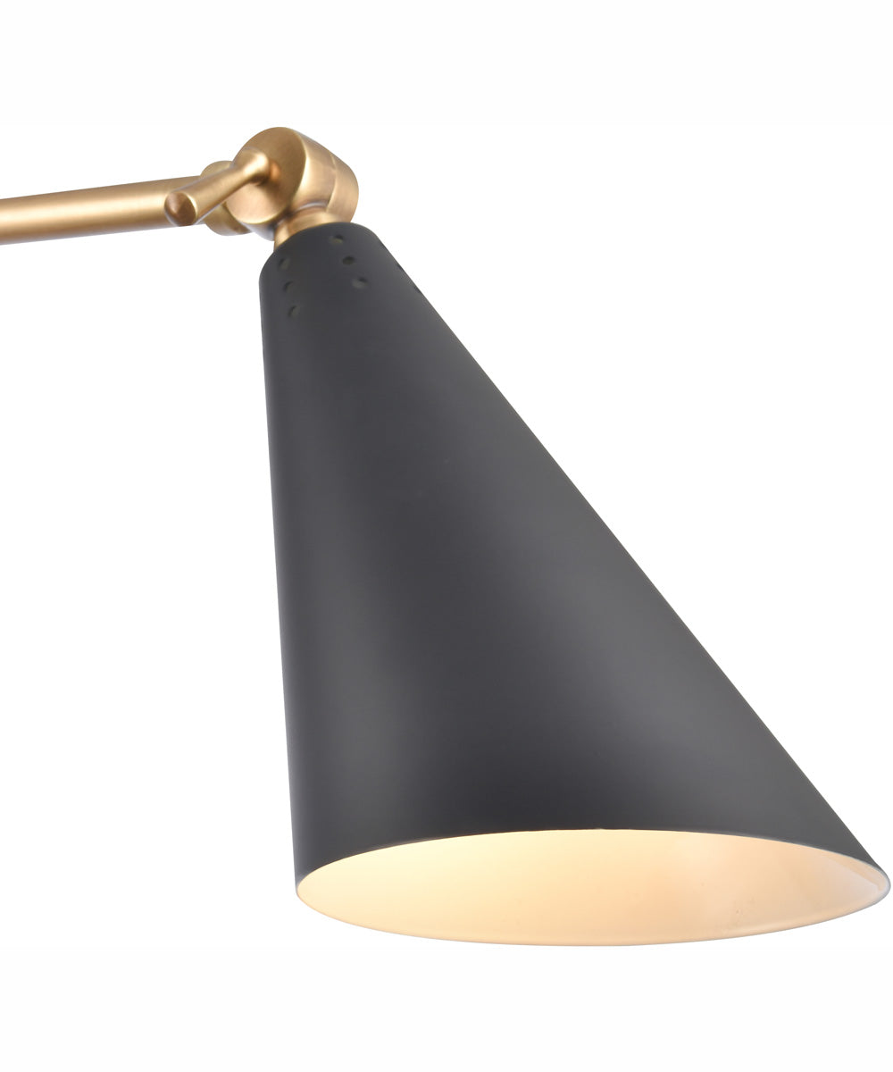 Luca 18.5'' High 1-Light Swingarm Sconce - Natural Brass/Matte Black