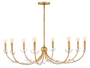 Aliso 8-Light Large Chandelier in Distressed Brass