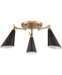 Luca 29'' Wide 3-Light Flush Mount - Natural Brass/Black