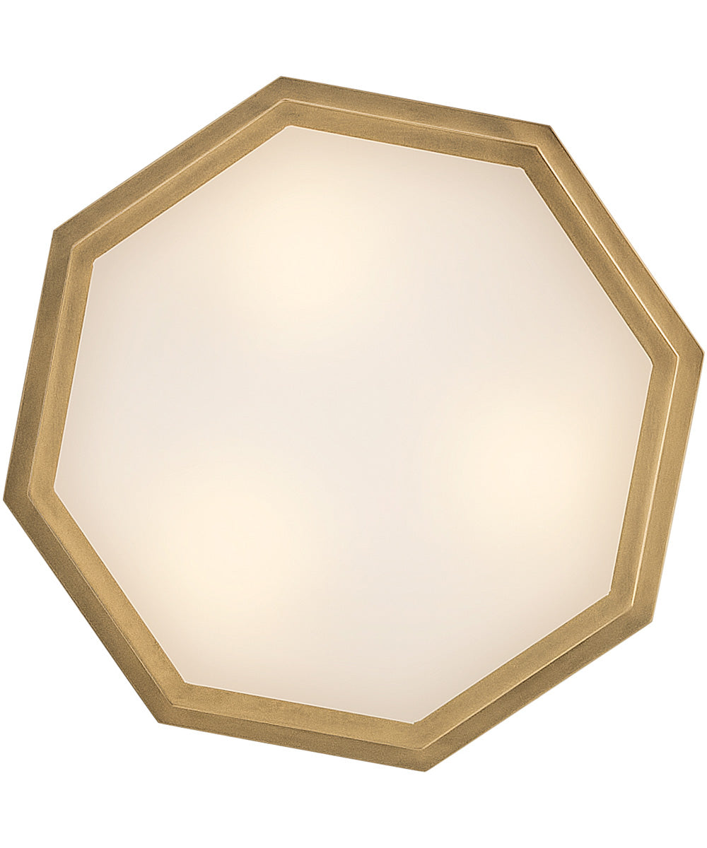 Facet 3-Light Medium Flush Mount in Heritage Brass