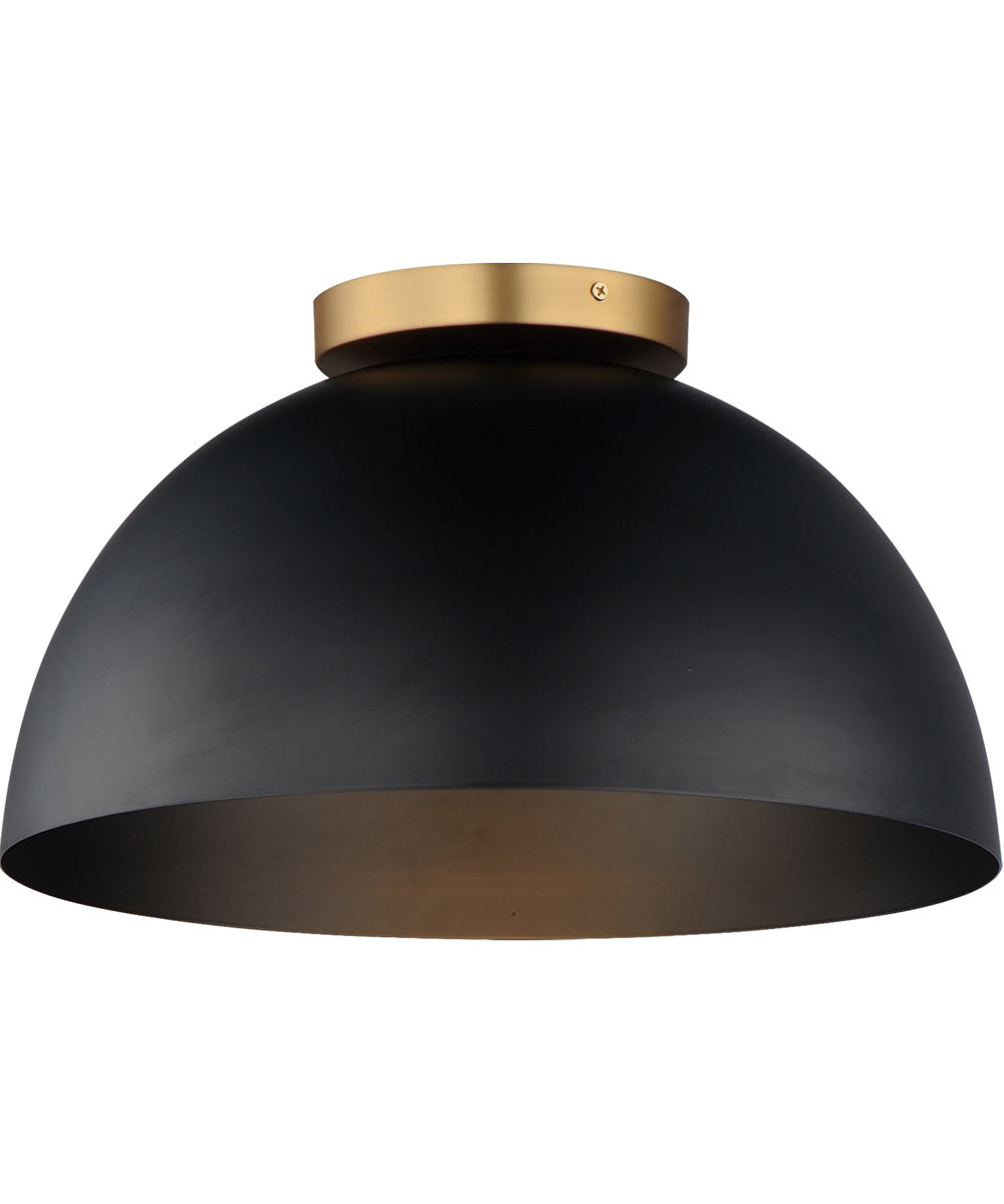 Thelonious 16 inch Flush Mount Black / Natural Aged Brass