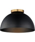 Thelonious 16 inch Flush Mount Black / Natural Aged Brass