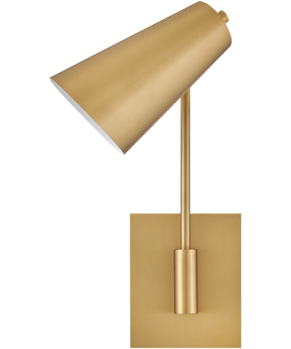 Bray 1-Light Medium Swing Arm Single Light Sconce in Lacquered Brass