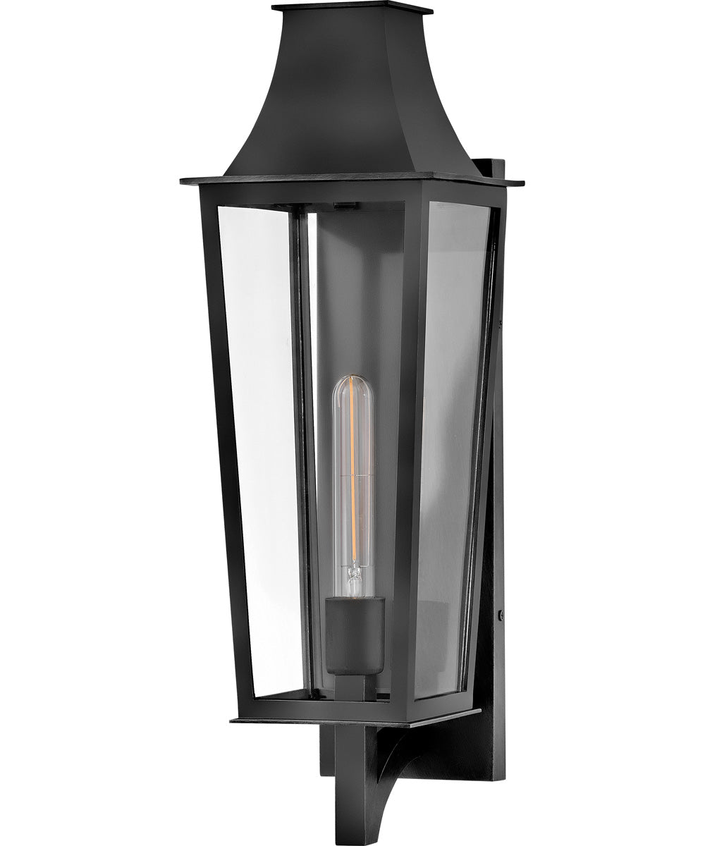 Georgetown 1-Light Large Wall Mount Lantern in Black