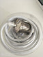 1 Light Brushed Nickel 17' White/Grey Plug In Swag Pendant by Home Concept