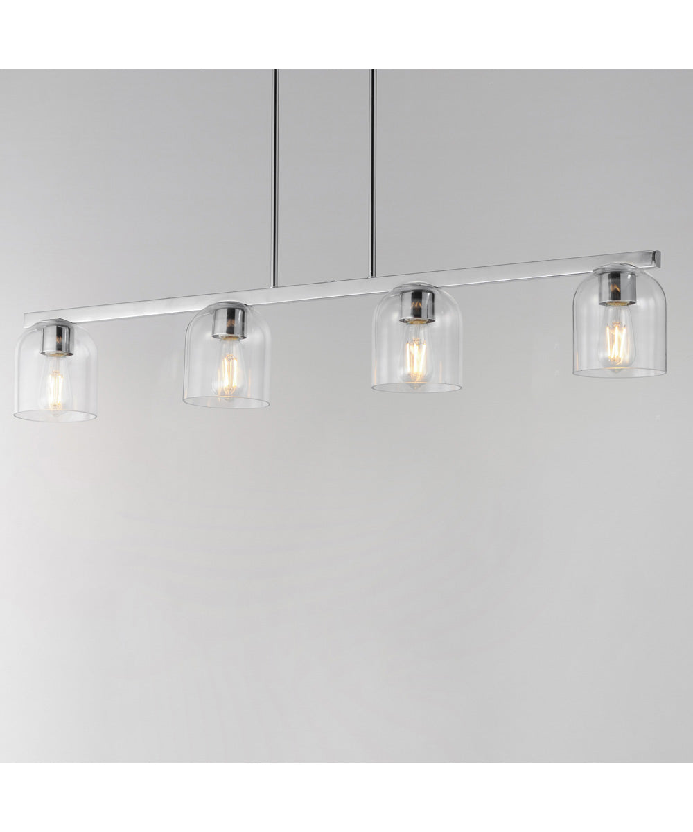 Scoop 4-Light Linear Pendant Polished Chrome