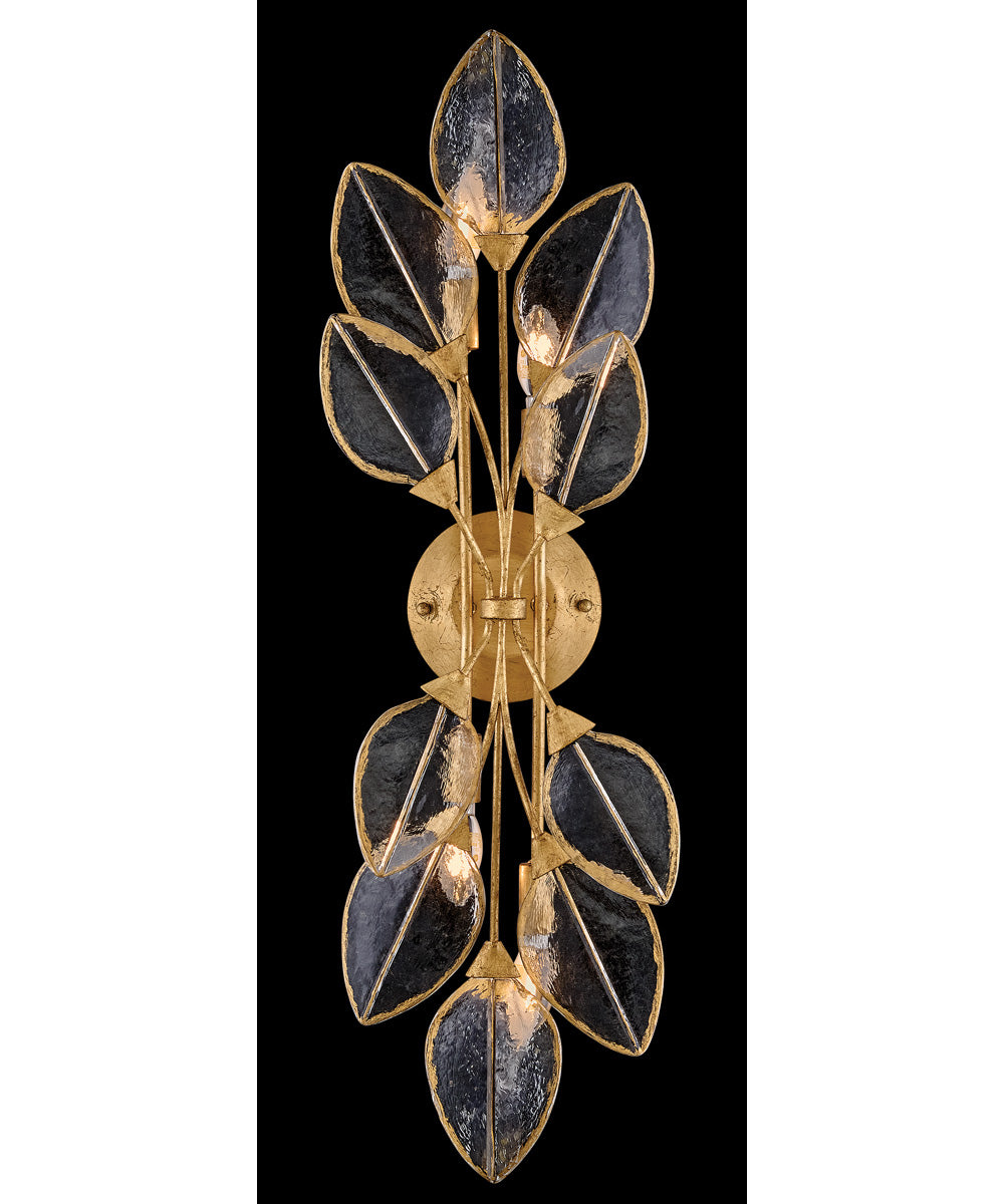 Amira 4-Light Large Four Light Sconce in Distressed Brass