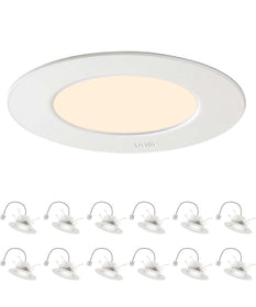 12 Pack - Brilli 5/6 inch LED Recessed Retrofit Downlight, Dimmable, Color Tunable