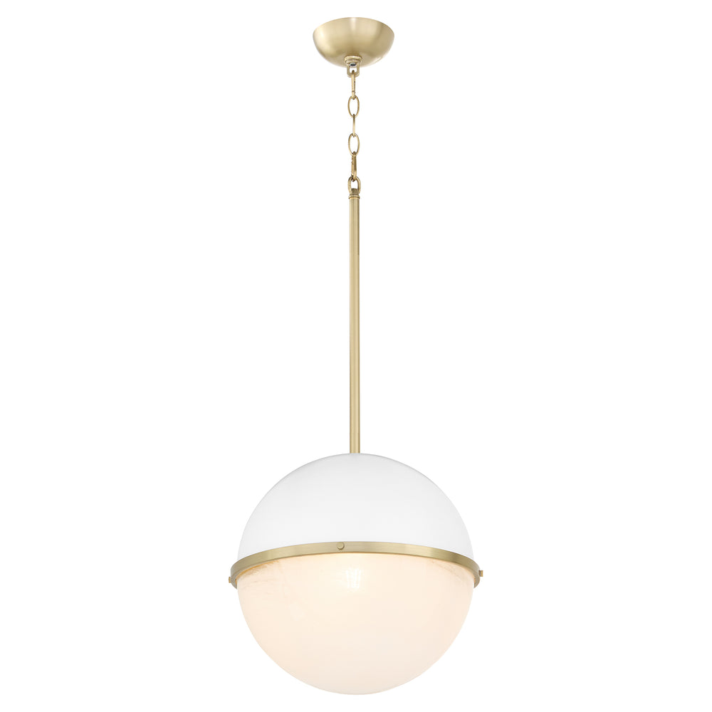 1-light Pendant Studio White w/ Aged Brass