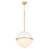 1-light Pendant Studio White w/ Aged Brass