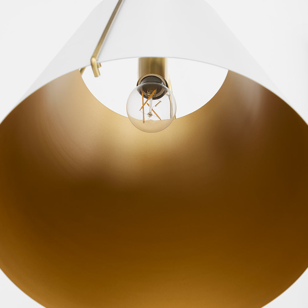 Ellen 1-light Pendant Studio White w/ Aged Brass