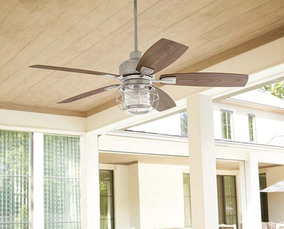 52"W Galveston 1-Light Ceiling Fan Galvanized