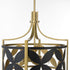 Mariposa 3-light Pendant Matte Black w/Aged Brass