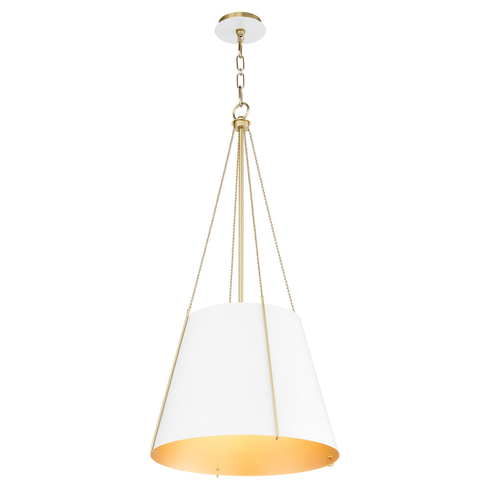 Denise 3-light Pendant Studio White w/ Aged Brass