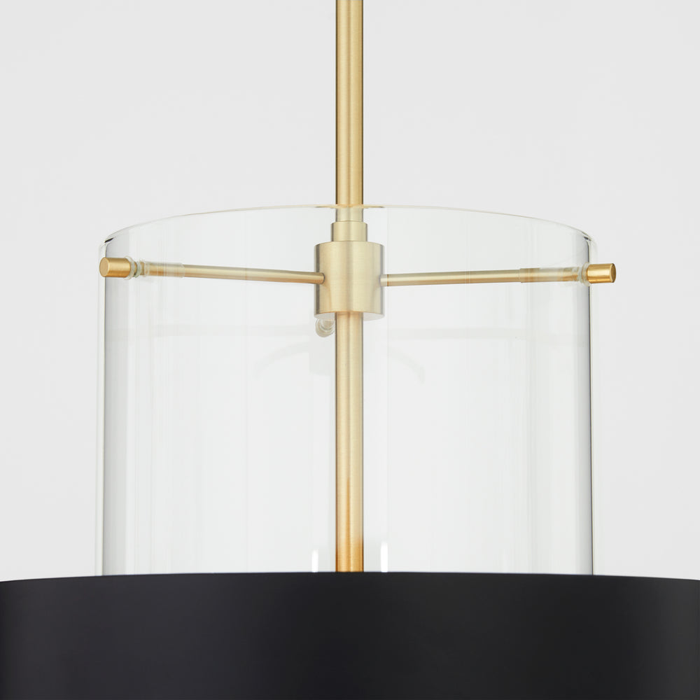 1-light Pendant Matte Black/Aged Brass