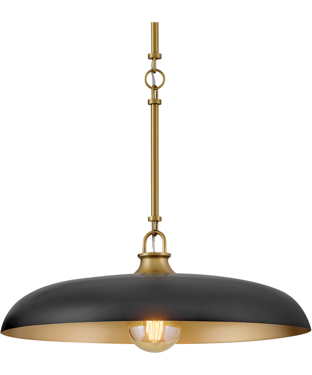 Sadie 1-Light Large Dome Pendant in Lacquered Brass