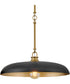 Sadie 1-Light Large Dome Pendant in Lacquered Brass