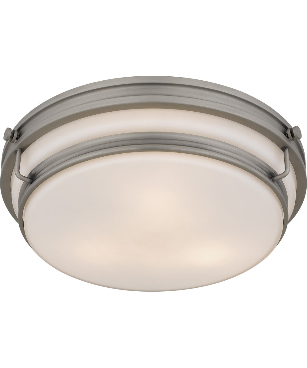 Quoizel Flush Mount Medium 3-light Flush Mount Antique Nickel