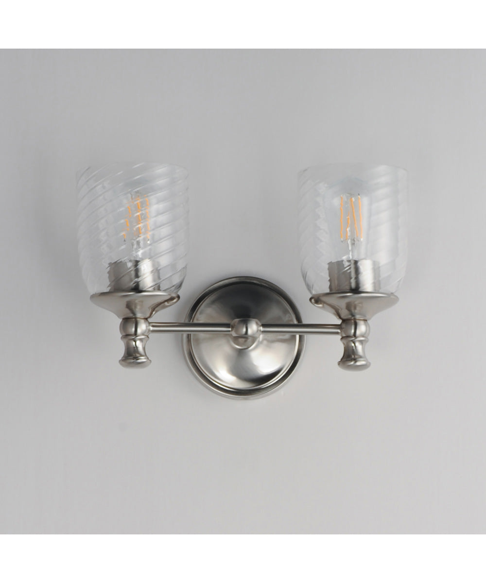 Swirl 2-Light Wall Sconce Satin Nickel