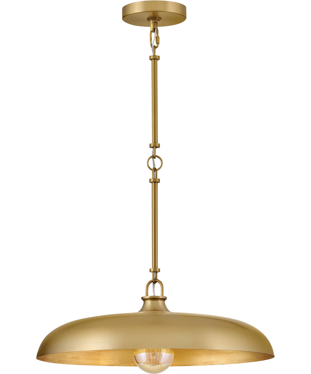 Sadie 1-Light Large Dome Pendant in Lacquered Brass