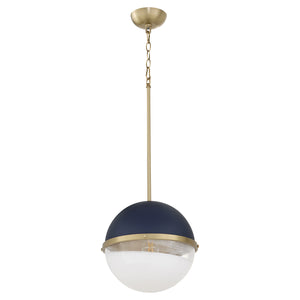 1-light Pendant Blue w/ Aged Brass