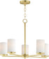 Lateral 5-Light Chandelier Satin Brass