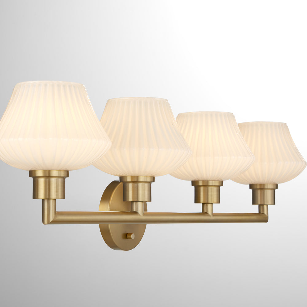 Cassini 4-light Bath Vanity Light Aged Brass