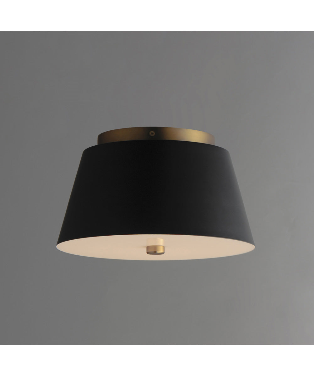 Miles 11 inch LED Flush Mount Black / Natural Aged Brass