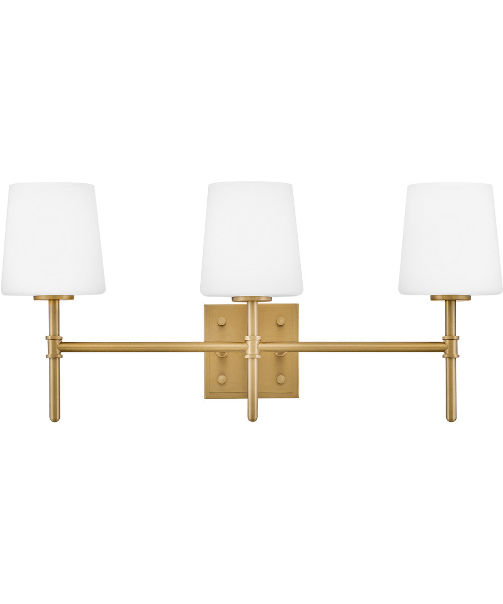 Saunders 3-Light Medium Three Light Vanity in Lacquered Brass