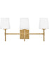 Saunders 3-Light Medium Three Light Vanity in Lacquered Brass