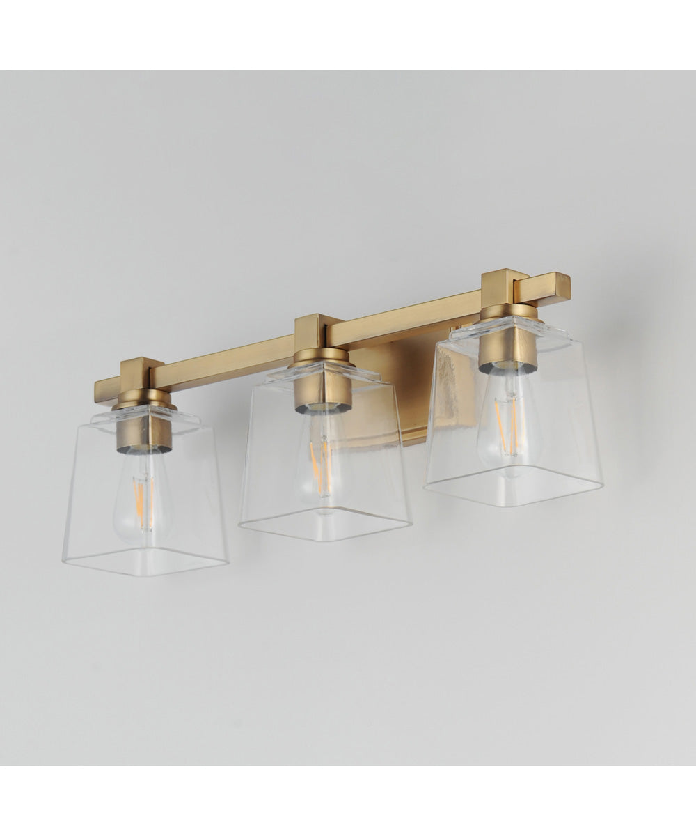 Cubos 3-Light Bath Vanity Natural Aged Brass