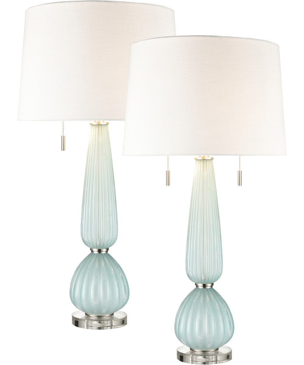 Mariani 34'' High 2-Light Table Lamp - Set of 2 Blue