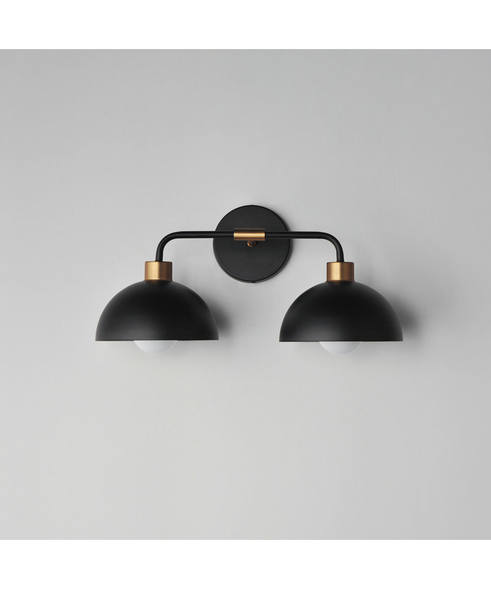 Thelonious 2-Light Wall Sconce Black / Natural Aged Brass