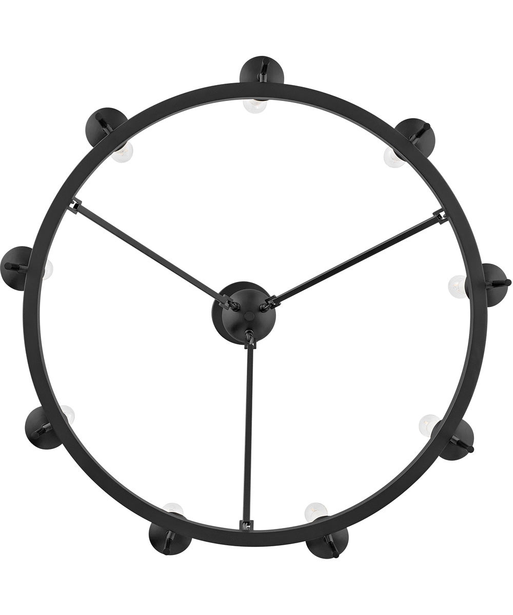 Copley 9-Light Medium Ring Chandelier in Black