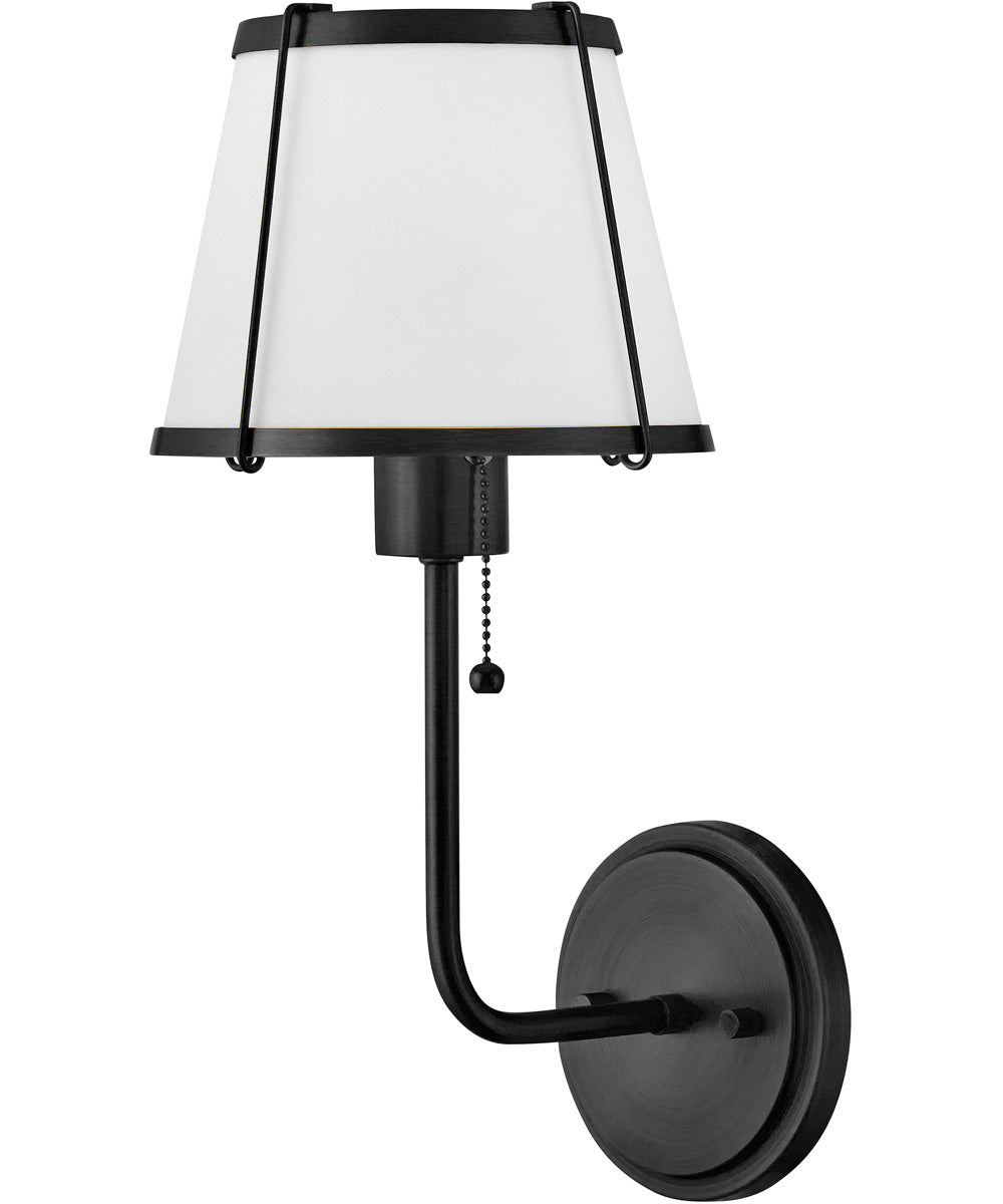 Clarke 1-Light Medium Single Light Sconce in Black