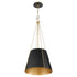 Denise 1-light Pendant Matte Black w/ Aged Brass