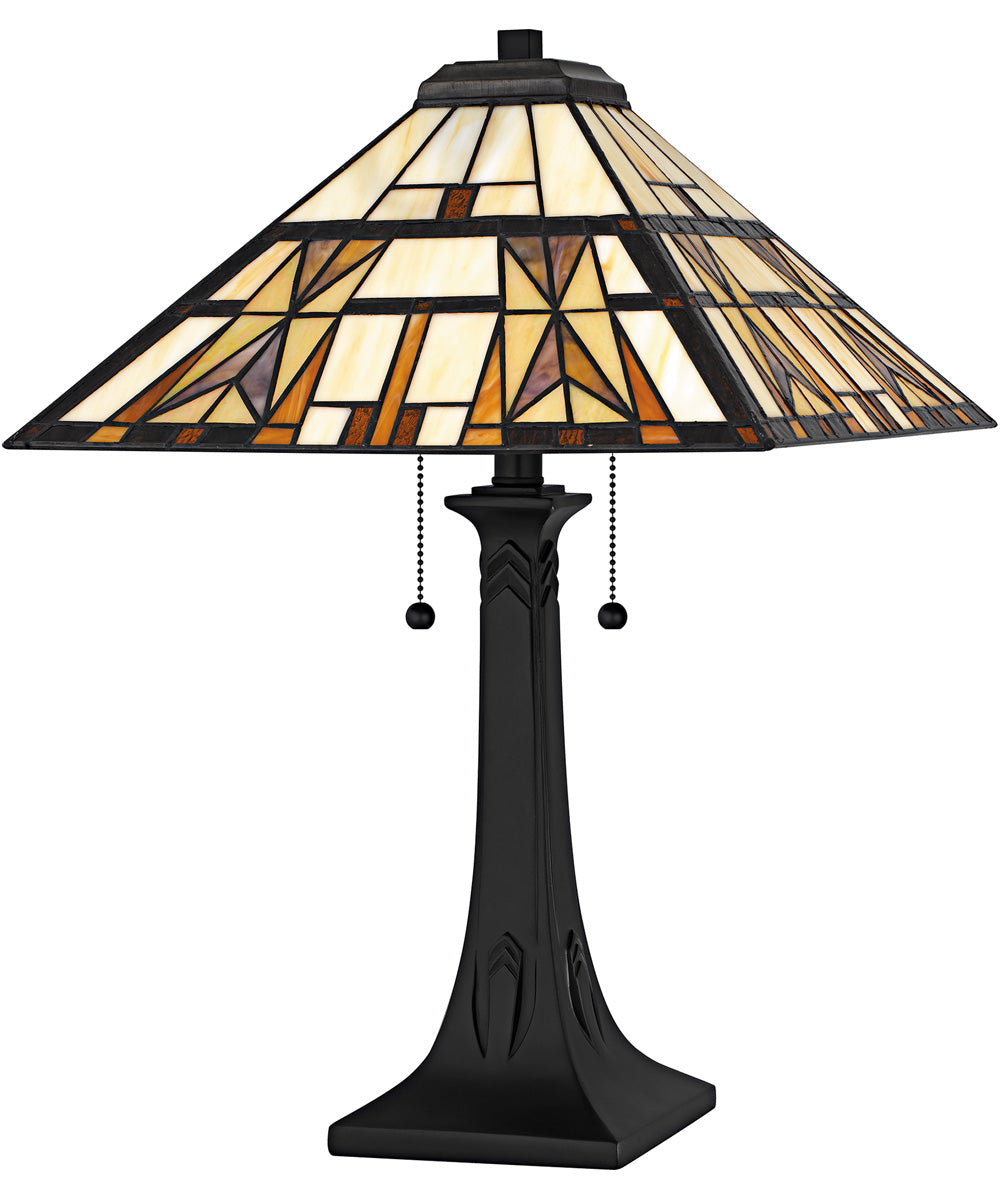 Tiffany Small 2-light Table Lamp Matte Black