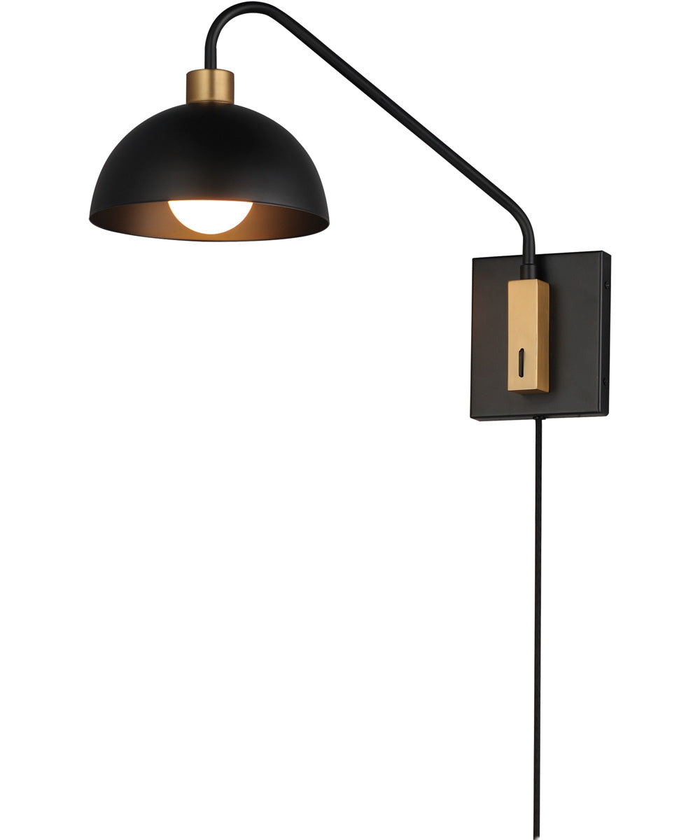 Thelonious 1-Light Wall Sconce Black / Natural Aged Brass