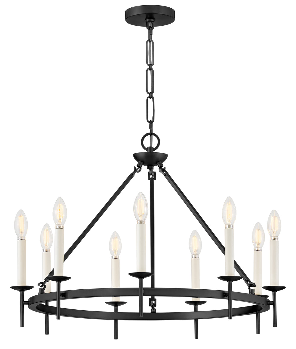 Copley 9-Light Medium Ring Chandelier in Black