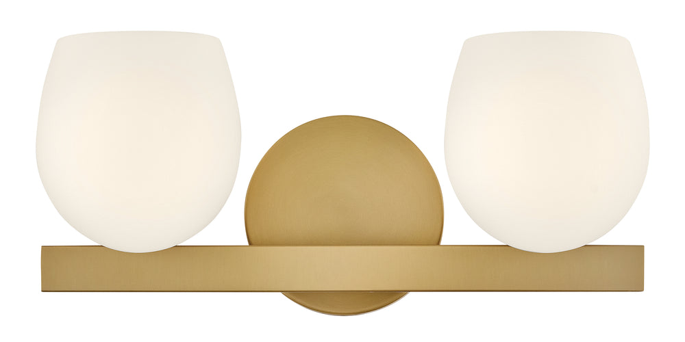 Mae 2-Light Small Two Light Vanity in Lacquered Brass